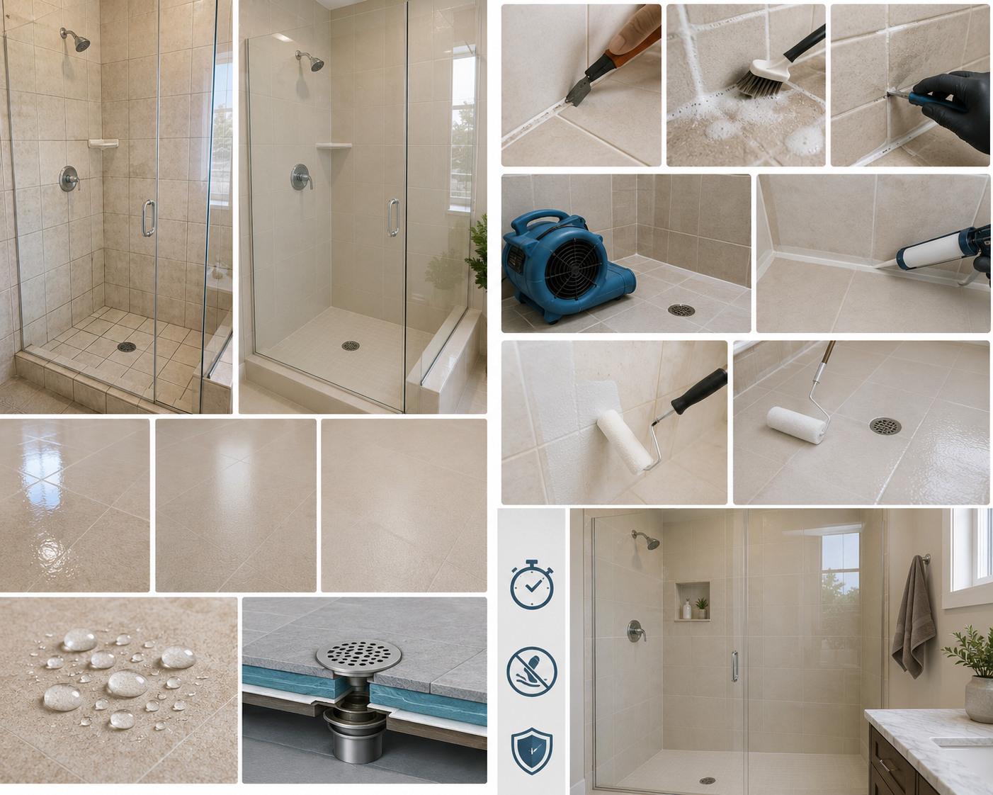 Clear over-tile waterproofing membrane process